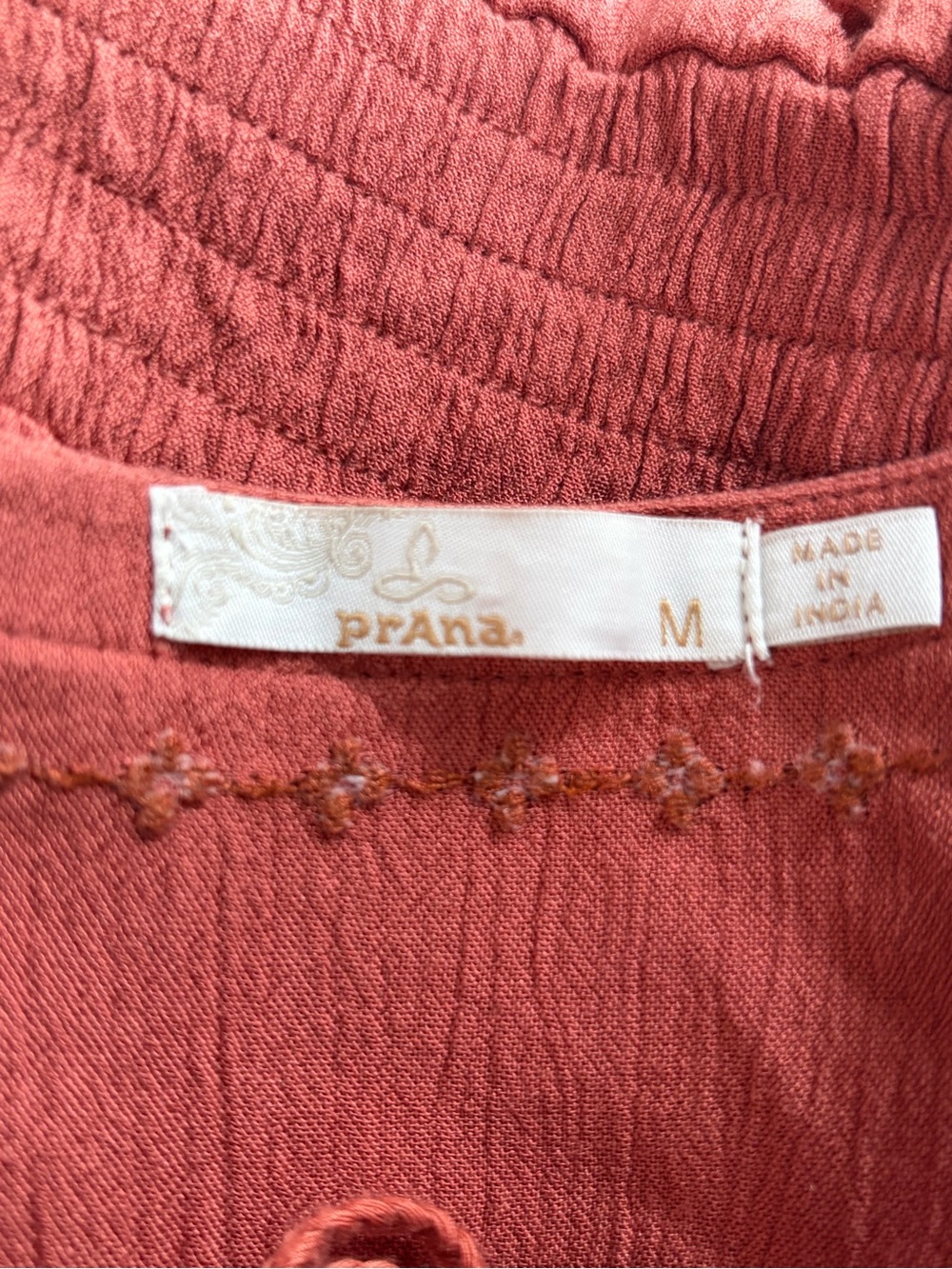 Prana seaview sky orange outdoors summer bohemian Rei smocked dress size medium - Picture 10 of 16